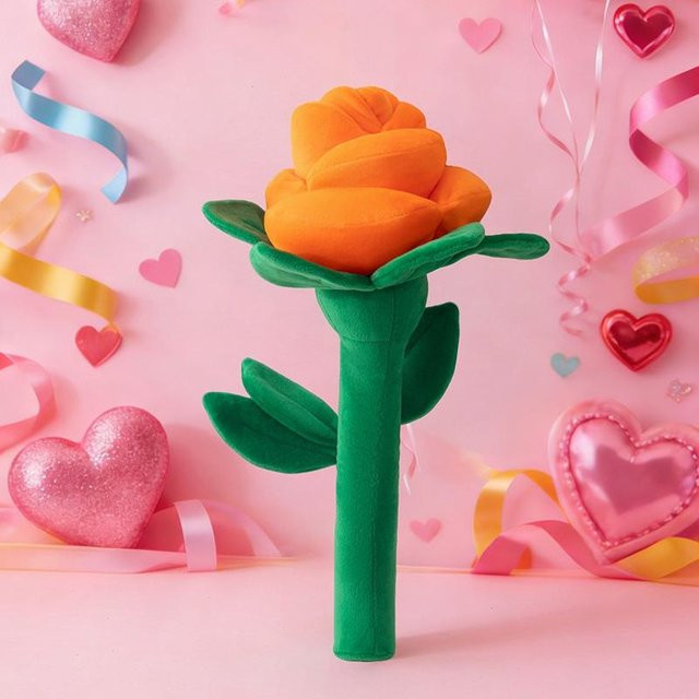 Rose Blume Plüschtier, orange, 38cm, ab 14 Jahren - Bild 1