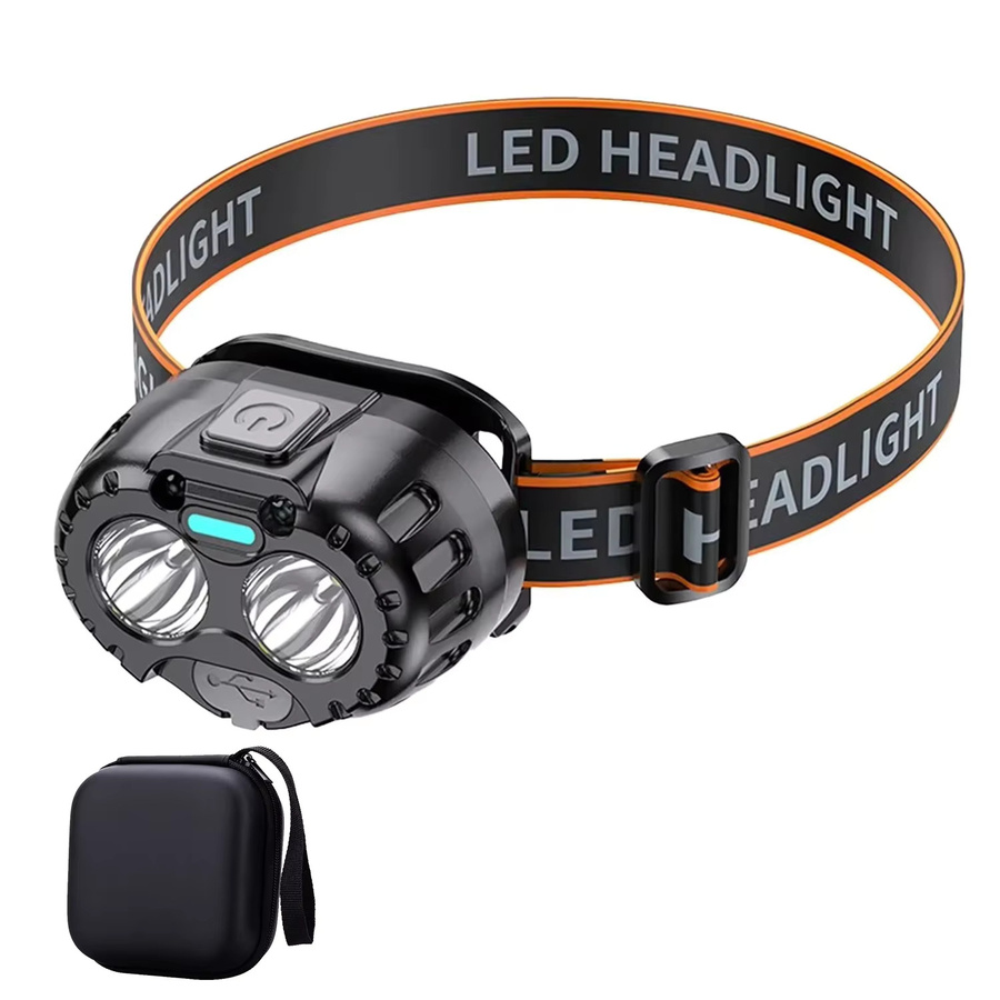 KDULIT LED-Stirnlampe in Schwarz mit 250 lm, wasserdichte IPX4 Notfall-Stirnlampe mit wiederaufladbarem Akku für Outdoor, Camping und Wandern - Bild 6