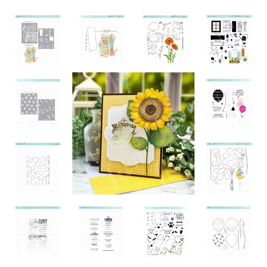 Transparente Stempel mit Pfotenabdrücken und Schablonen für Scrapbooking und DIY-Grußkarten - Bild 1