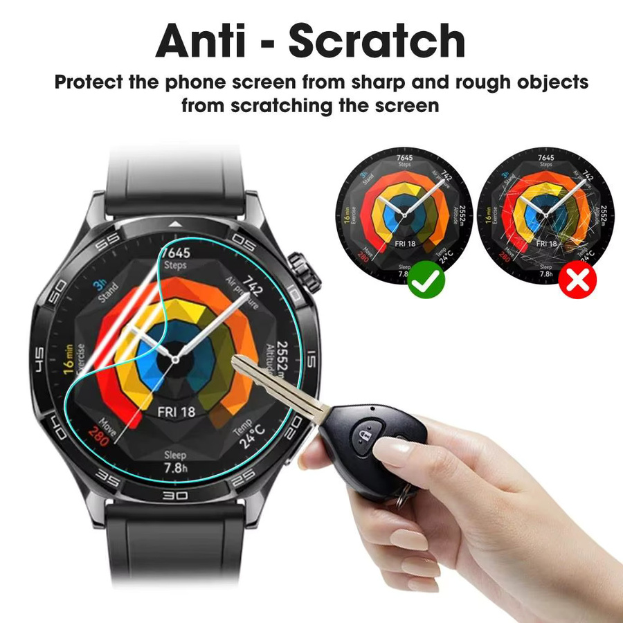 4 Stück Hydrogel-Schutzfolie für Huawei Watch GT 5 4 3 GT2, Silikon - Bild 2