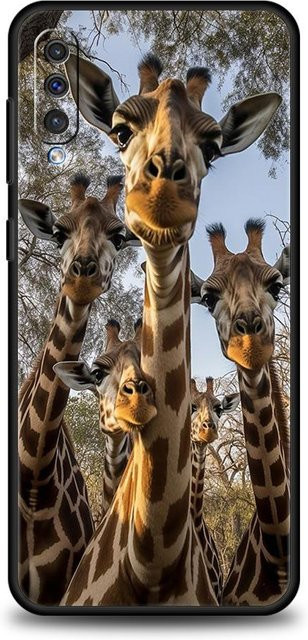 Weiche Handyhülle mit Giraffen-Design für Samsung Galaxy A-Serie in Schwarz und Multicolour - Bild 1