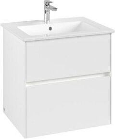 V&B Waschtischunterschrank Collaro in Weiß mit Waschbecken und LED-Beleuchtung, B/T/H: 61,1 x 48 x 61 cm - Bild 1