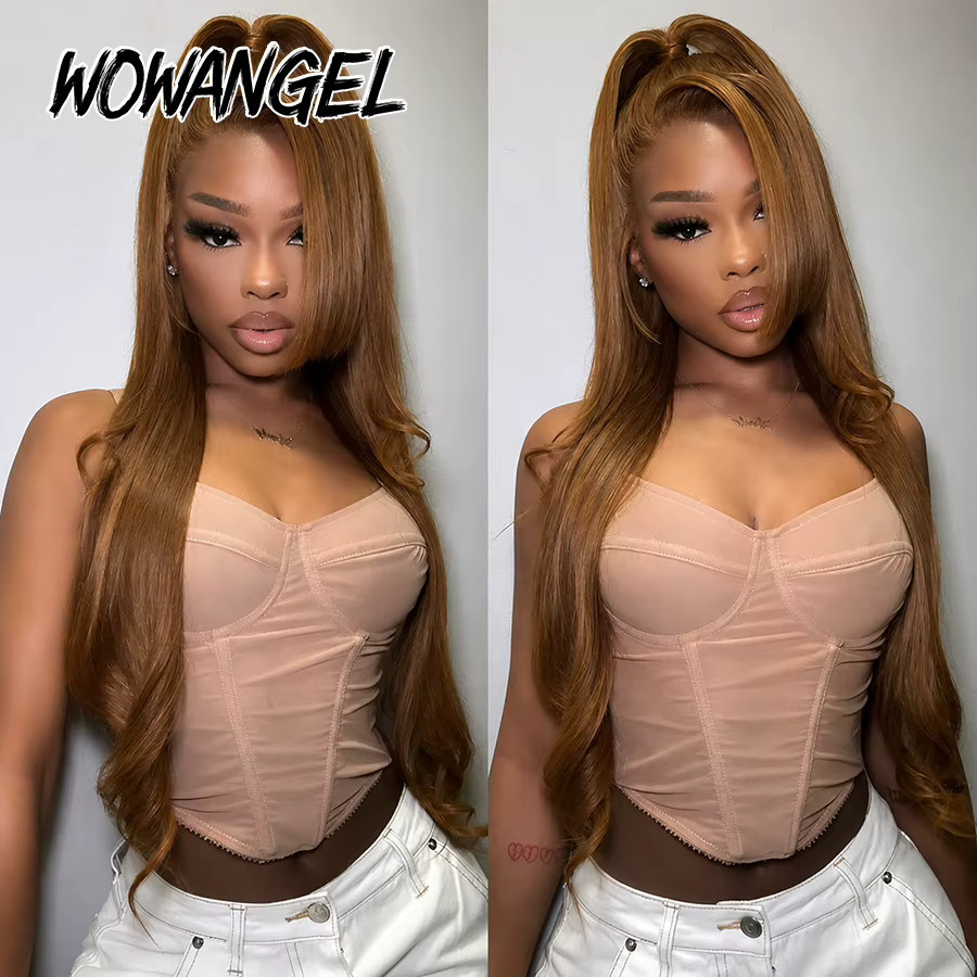 WOWANGEL Echthaarperücke, honigblond, 13x6 HD-Spitzenfrontperücke, Damen - Bild 4