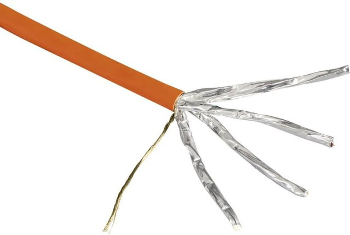 Hama Cat.7 Netzwerkkabel Ethernet/LAN Rohkabel, S/FTP geschirmt, 10 Gbit/s, orange, 50 m - Bild 2