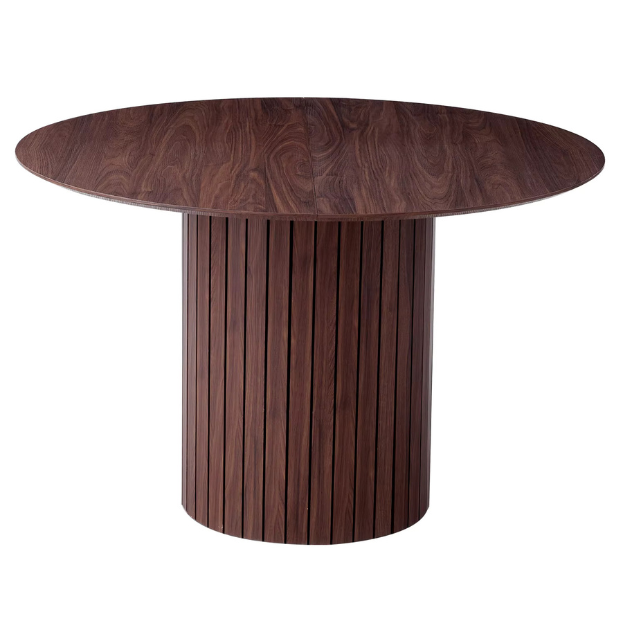GrandCA HOME Skandinavischer Esstisch aus Massivholz, runder Tisch in Braun mit mattem Finish - Bild 4