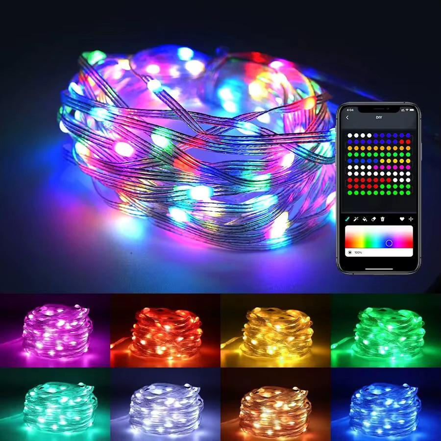 AVACOM Smart Bluetooth RGBIC LED String Fairy Lights mit USB-Anschluss, Multicolour Dreamcolor Lichterkette für Party, Hochzeit und Neujahr - Bild 3