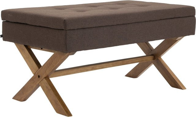 TPFLiving Sitzbank Nero in Braun mit Stoffbezug, B/T/H: 136 x 57 x 51 cm - Bild 1