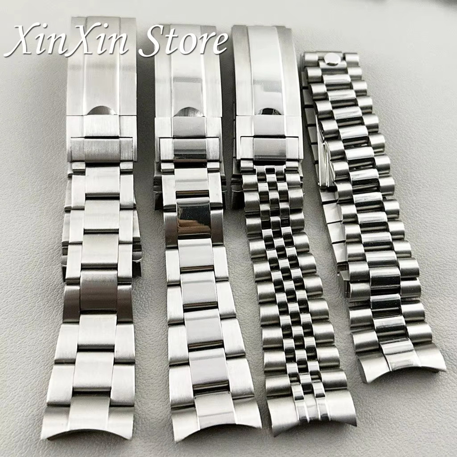 XINGHAN Uhrenarmband Edelstahl, 20 mm, Silber, Oyster Jubilee Präsidentenarmband - Bild 4