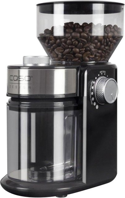 Caso Barista Crema 1833 Elektrische Kaffeemühle mit Flachmahlscheiben in Schwarz-Silber - Bild 1