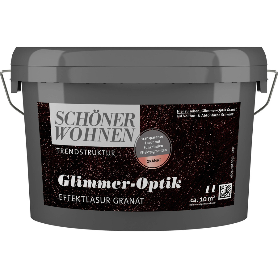 Schöner Wohnen Effektlasur Trendstruktur in Glimmer-Optik, Farbe Granat, 1 l - Bild 4
