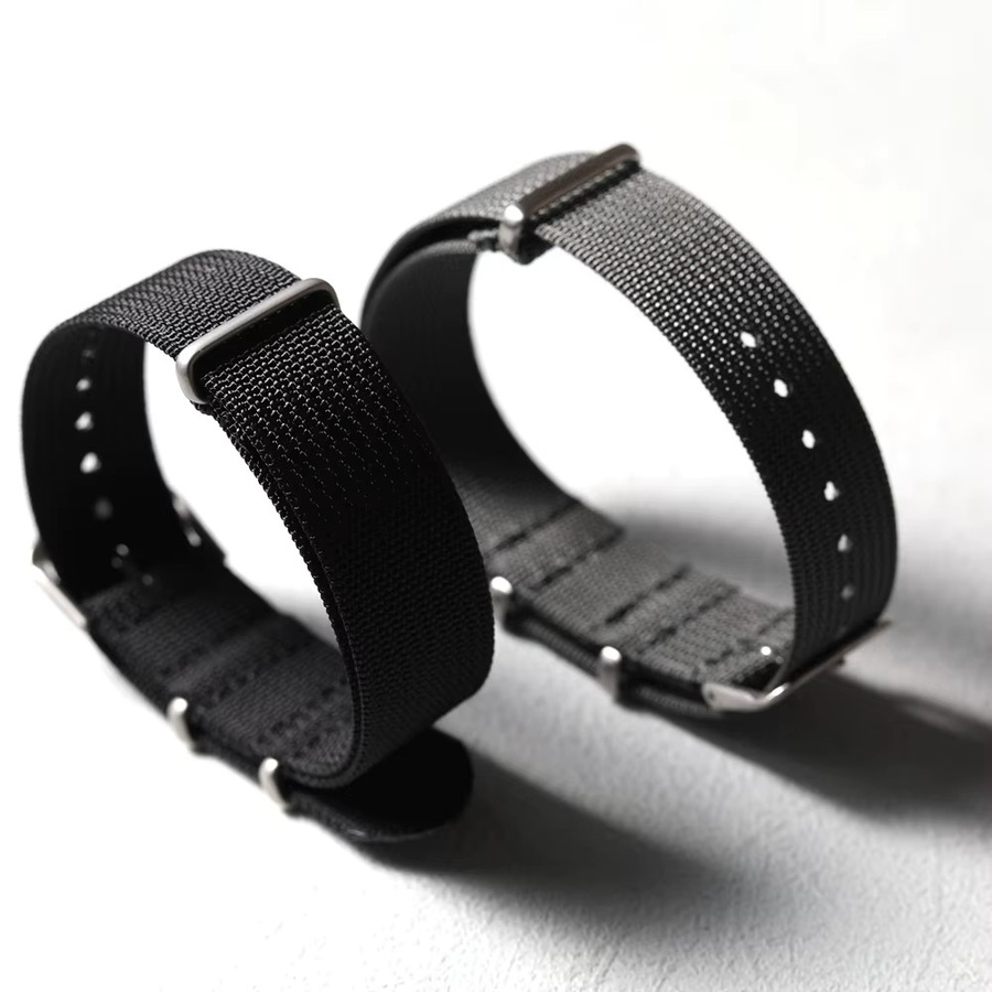 Raystray Uhrenarmband Nylon, Schwarz, Vintage, Unisex - Bild 2