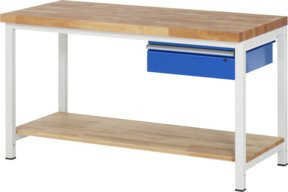 Rau Werkbank 8001A7 höhenverstellbar mit 1 Schublade, B/T/H: 150 x 70 x 84-104 cm, mehrfarbig - Bild 1