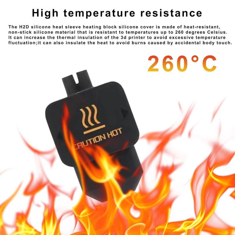 3er-Set Silikonsocken für Bambu Lab H2D/H2S Hotend, schwarze Silikonhüllen für 3D-Drucker-Zubehör - Bild 4
