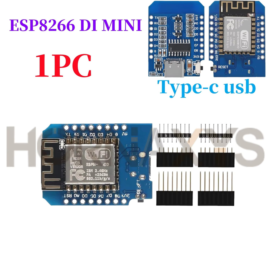 WeMos D1 Mini ESP8266 ESP-12F WiFi Entwicklung Board mit USB-C Anschluss in Blau - Bild 5