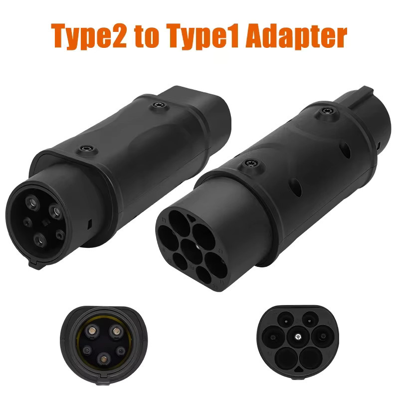 Teschev Elektrofahrzeug Ladeadapter Typ 2 auf Typ 1 J1772 EV-Adapter in Schwarz - Bild 2