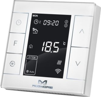 MCO Home Thermostat MH7 Version 2 für Elektroheizungen mit Feuchtigkeitssensor in Weiß - Bild 1