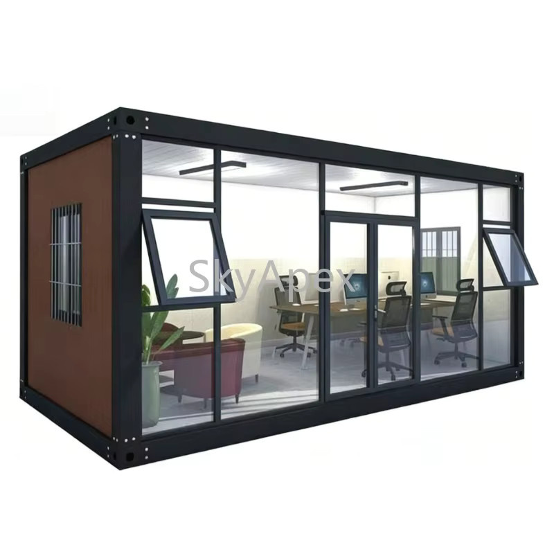 Feuerfestes und feuchtigkeitsbeständiges Behälterhaus im Industriestil aus Polycarbonat mit Sandwichplatten in Schwarz - Bild 3