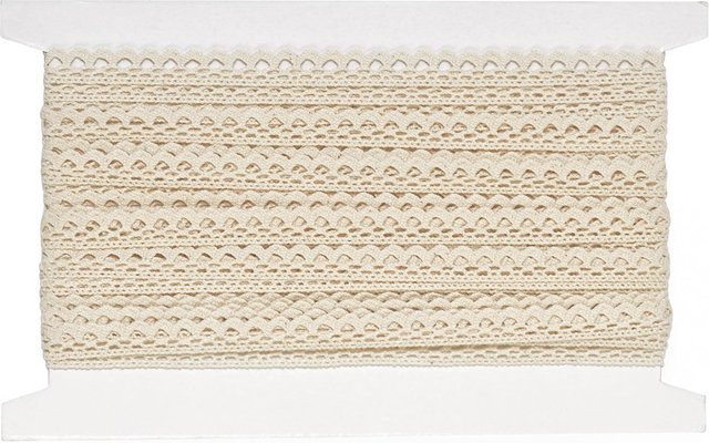 VBS Häkelband aus Baumwolle in Creme/Beige, Breite: 1,0 cm, Länge: 10 m - Bild 1
