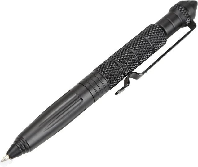 Taktischer Multifunktionsstift aus Aluminiumlegierung als Selbstverteidigungs- und Notfallwerkzeug mit Glasbrecher in Schwarz oder Grau - Bild 1