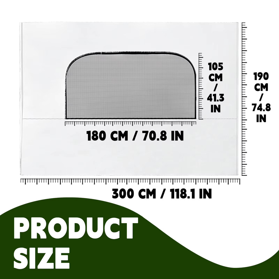 Sonnenschutz-Seitenwand mit Netzfenster für 10x10 Pop-Up-Zelt in Weiß, B: 300 cm, H: 190 cm - Bild 3