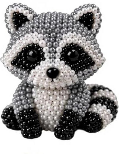 LydiaBlack Tier-Perlen-Set Raccoon, Bastelset, Kunststoff, Bunt / Mehrfarbig - Bild 1