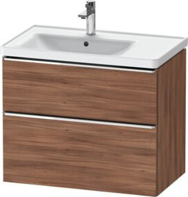 Duravit Waschtischunterschrank D-Neo in Nussbaum Natur mit Chrom-Details, B/T: 78,4 x 45,2 cm - Bild 1