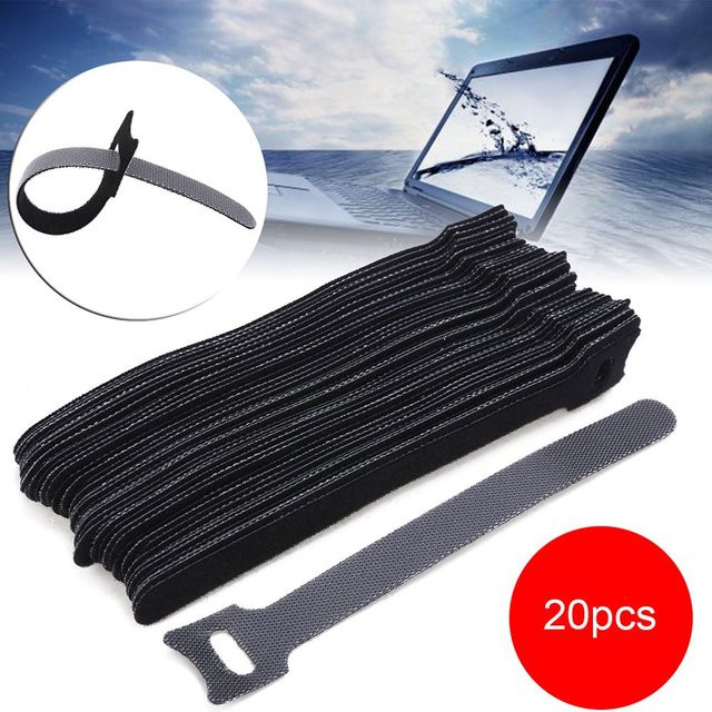 Wiederverwendbare Nylon-Kabelbinder in Schwarz als Kabel-Organizer, 10 x 150 mm und 12,5 x 200 mm - Bild 1