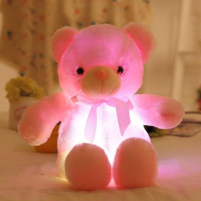 BirchFlume Teddybär Plüsch, LED, mit bunten leuchtenden Lichtern, 50cm - Bild 1