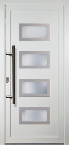 Meeth Aluminium-Haustür Signum Alu in Weiß mit satiniertem Glaseinsatz, nach innen öffnend, ohne Türgriff, B/H: 108 x 200 cm - Bild 1