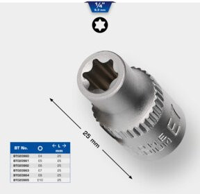 Brilliant Tools TX-E-Stecknuss E10 in 1/4 Zoll aus Chrom-Vanadium, Silber - Bild 2
