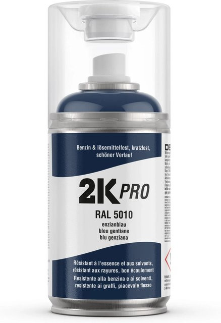2K PRO Spraydose RAL5010 Enzianblau Glanz, wetterfest und kratzfest, 250ml - Bild 1