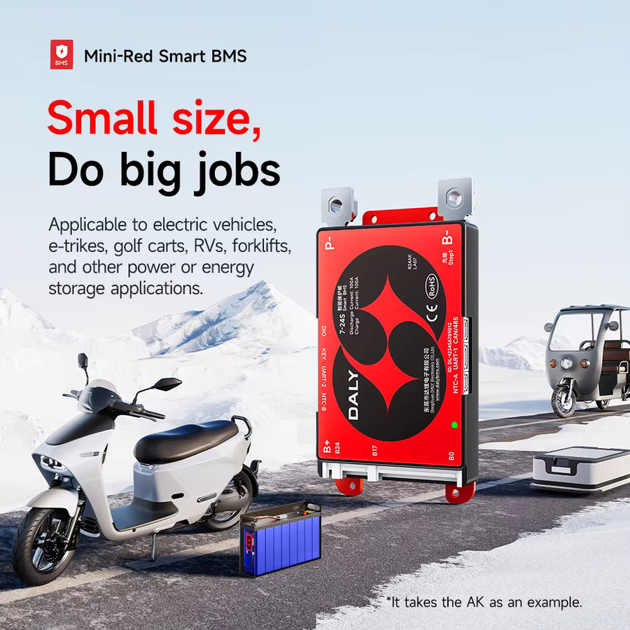 DALY Smart BMS für Li-Ion und LFP Batterien in Rot - Bild 2