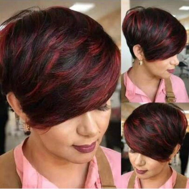 OYM HAIR Pixie-Schnitt-Perücke, Remy-Echthaar, mit Pony, Damen - Bild 1