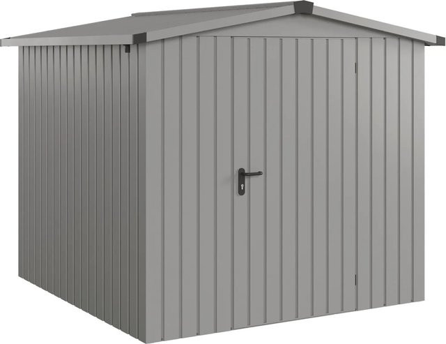 Hörmann EcoStar Gerätehaus Euroline Satteldach 1-flg Graualuminium B: 237 cm, H: 229 cm - Bild 1