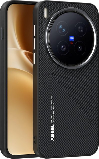 Stoßfeste Magnet-Lederhülle für Vivo X300, X200 Pro und X200 Ultra in Schwarz - Bild 1