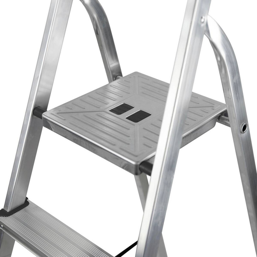 BAYERSYSTEM Haushaltsleiter Aluminium mit Ablagefläche in Silber, Höhe: 138,0 cm - Bild 1