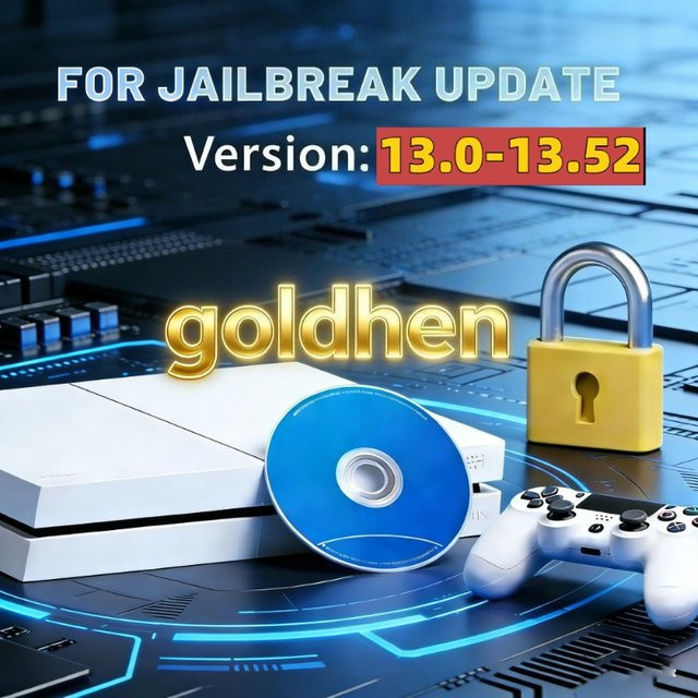 Goldhen Jailbreak Disc für PS4 Firmware 13.0 bis 13.52 mit 1-Click Boot für Backup Games und Homebrew - Bild 1