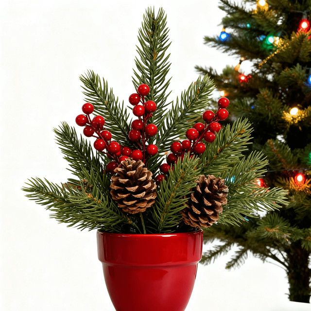 Künstliche Weihnachts-Pflanzen von smr zur Tischdekoration für Haus, Garten und Hof - Bild 1