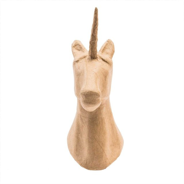Rico Design Einhorn-Kopf aus Pappmaché in Beige, Breite: 27 cm, Höhe: 20 cm - Bild 1