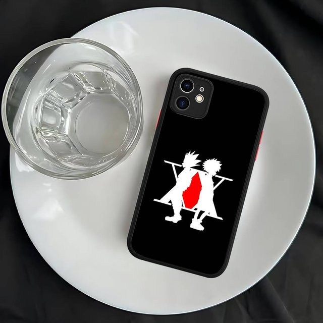Hunter x Hunter Anime Handyhülle für iPhone 11 bis 16 Pro Max, matt und stoßfest, Schwarz - Bild 1