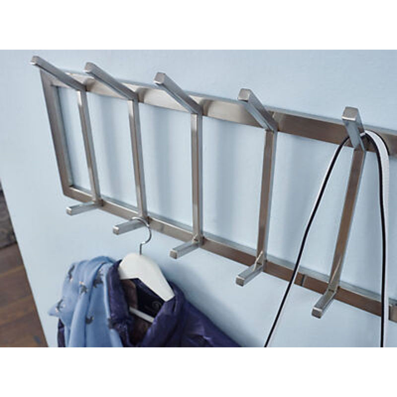 Wohnling Garderobe aus Metall in Silber/Grau, modern und matt, B/H/T: 65 x 30 x 10 cm - Bild 4
