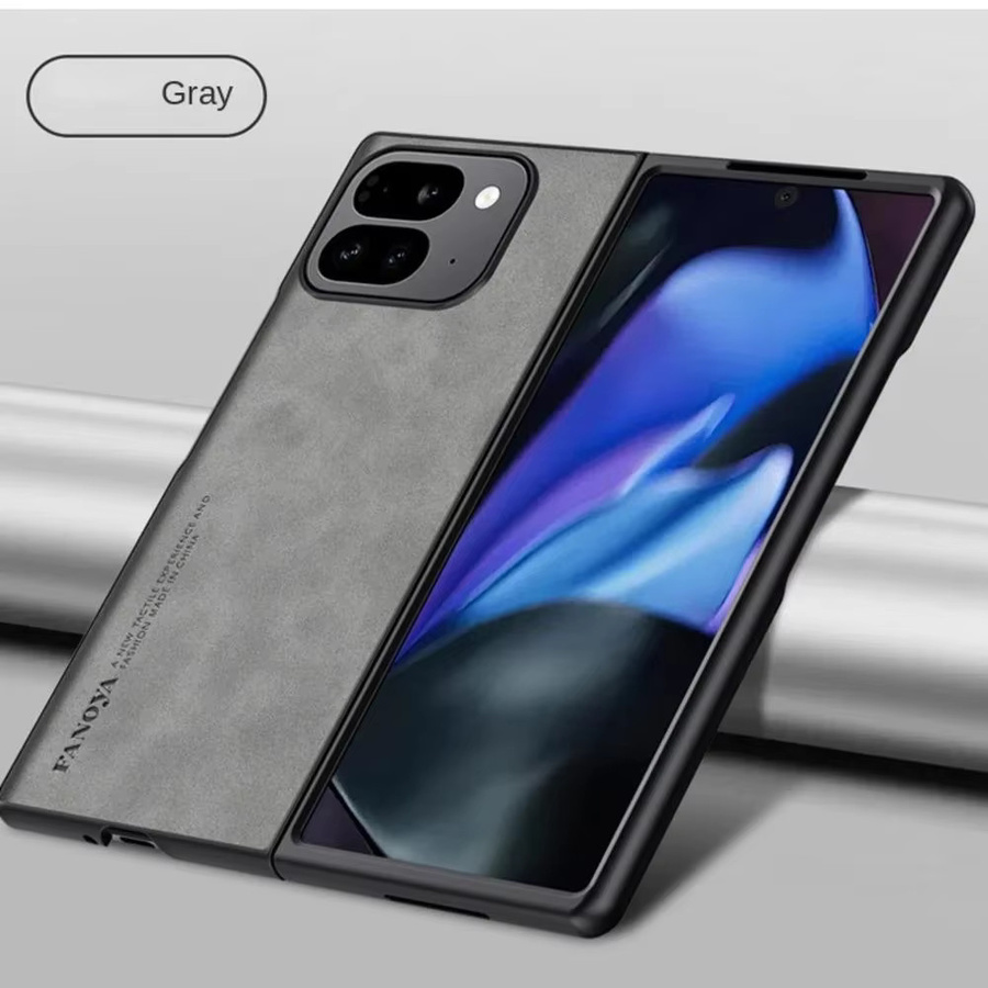 Luxuriöse Business-Handyhülle aus Schaffell-Leder für Google Pixel 9 Pro Fold und Fold 2 in Rot mit All-Inclusive-Objektivschutz - Bild 2