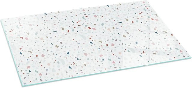 Tulup Glasplatte für Kaminöfen mit Muster in Weiß, B/T: 140 x 70 cm - Bild 1