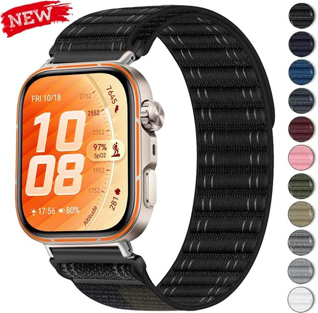 CAOWTAN Uhrenarmband Nylon, Schwarz, Unisex - Bild 1