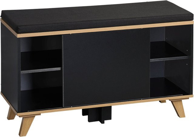 Kesper Schuhschrank mit Sitzkissen in Schwarz für Flur und Eingangsbereich B/H/T: 30 x 48 x 77 cm - Bild 1