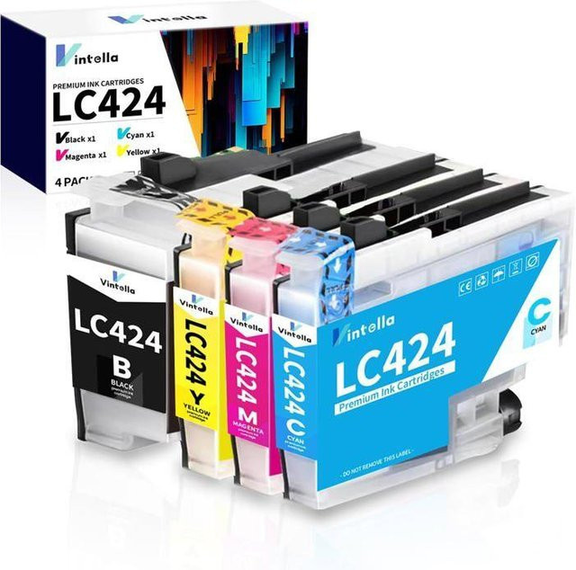 Kompatible Tintenpatronen LC424 Set für Brother Drucker DCP-J1200W und DCP-J1200WE, Farben: Schwarz, Cyan, Magenta, Gelb und Multicolor - Bild 1