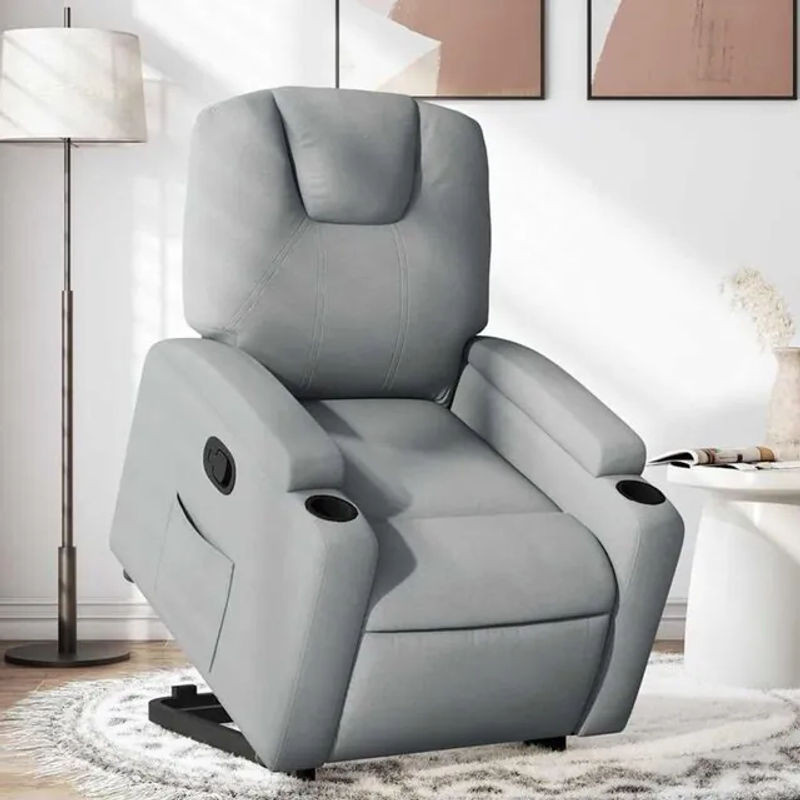 vidaxl Relaxsessel mit Aufstehhilfe aus Stoff in Grau - Bild 1