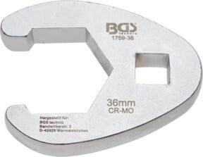 BGS Hahnenfußschlüssel aus Chrom-Molybdänstahl mit 1/2 Zoll Innenvierkant-Antrieb und 36 mm Schlüsselweite in Silber - Bild 1