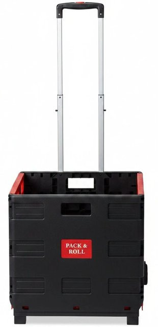 Relaxdays Einkaufstrolley aus ABS-Kunststoff in Rot, klappbar, B/T/H: 98 x 45,5 x 37 cm - Bild 1