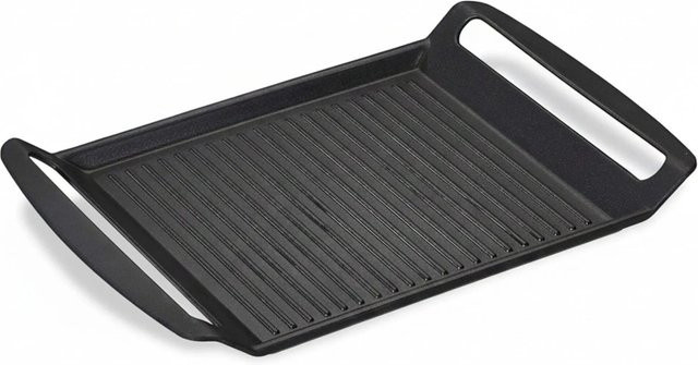 Relaxdays Grillpfanne aus Metall in Anthrazit, antihaftbeschichtet und ofenfest, B/T/H: 3,5 x 26 x 39 cm - Bild 1